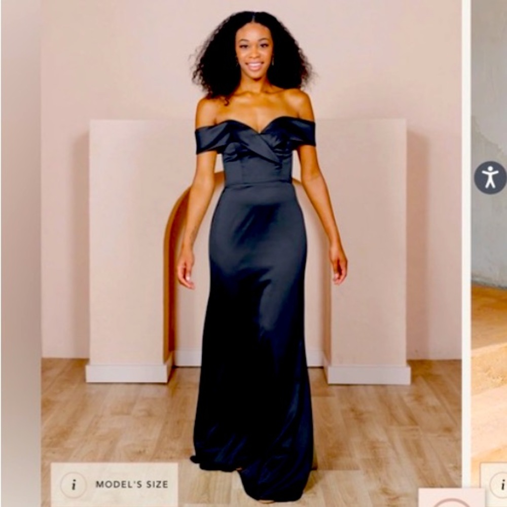 Revelry Bardot Bridesmaid Off The Shoulder Gown Dress - Size 4